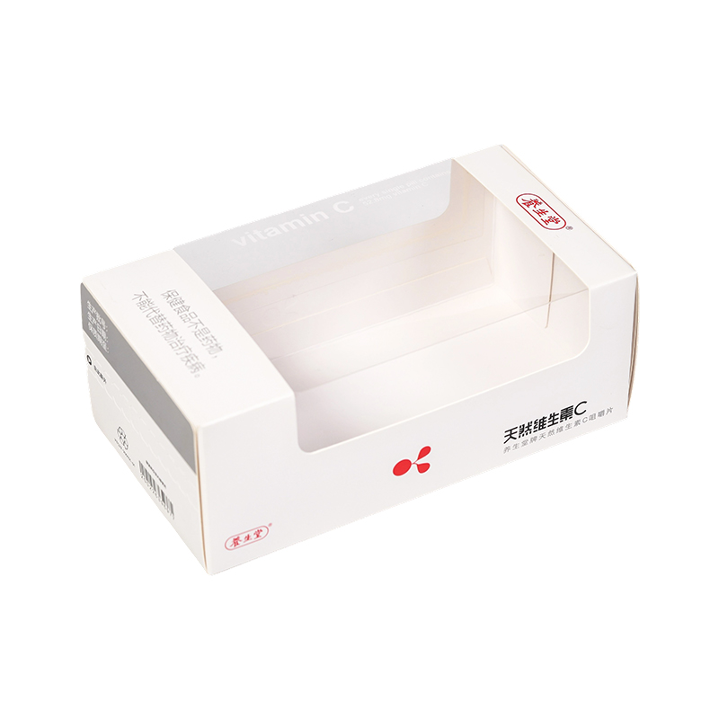 350G White Card Color Printing Transparent Fensterverpackungskarton mit Sicherheitskabeljau